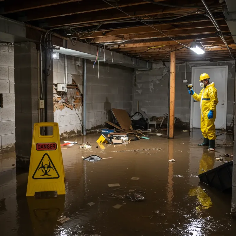 Flooded Basement Electrical Hazard in Baylor County, TX Property