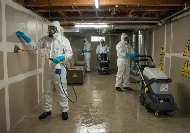 Basement Moisture Removal and Structural Drying process in Baylor County, TX